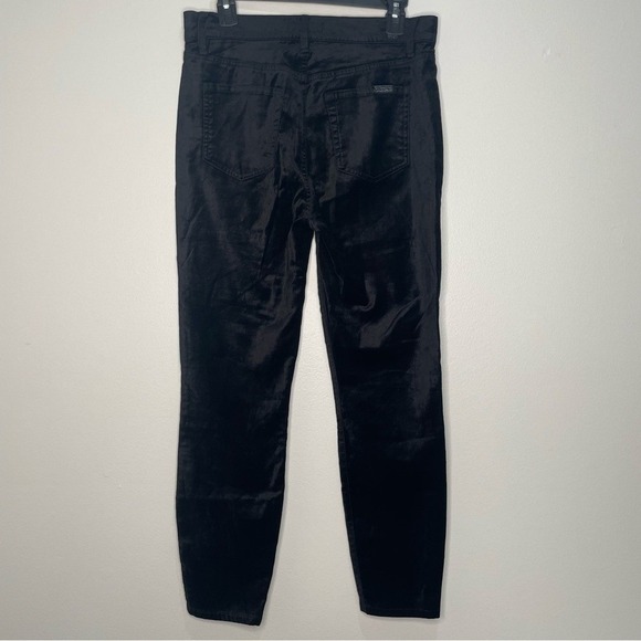 7 For All Mankind Black Velvet Button Fly High Rise Skinny Jeans Size 29 - Picture 3 of 10